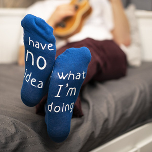 Men's long SOXO socks with inscriptions happy gift