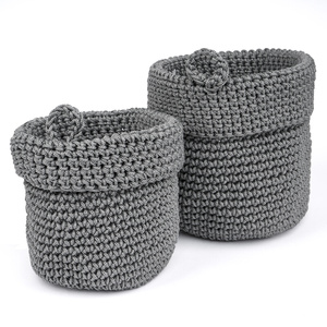 Set of 2x Momo Way bathroom basket grey 14cm and 17cm