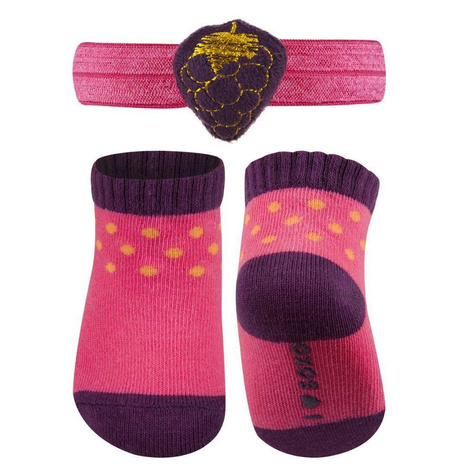 Pink SOXO baby socks set with headband