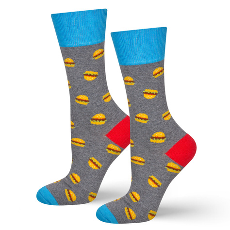 Men's colorful SOXO GOOD STUFF socks cotton hamburger