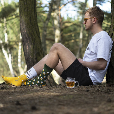 Men's colorful SOXO GOOD STUFF socks funny beer