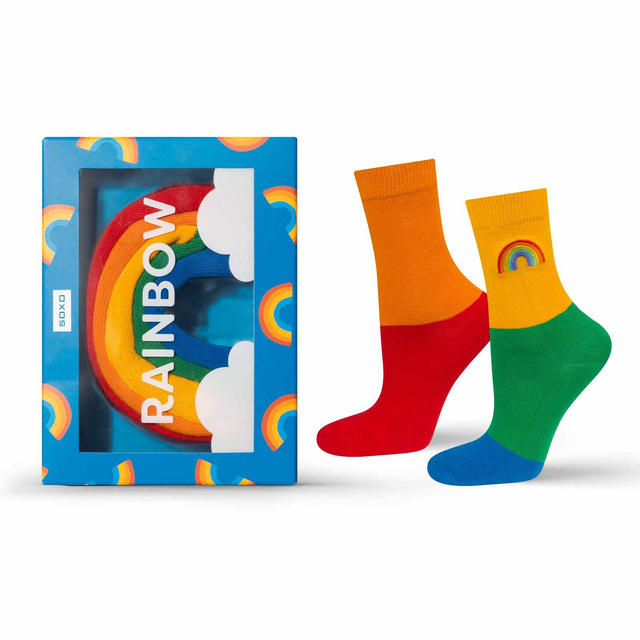 Women's Socks | Men's SOXO | Rainbow in a box | Fun gift idea | Unisex