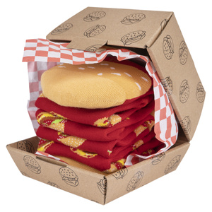 Men's Socks SOXO | Hamburger in a box | Beer in a can | Funny gift for him