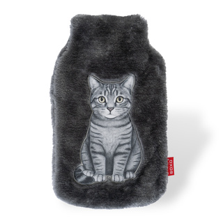 Hot water bottle in a cover with cat 1.8 L