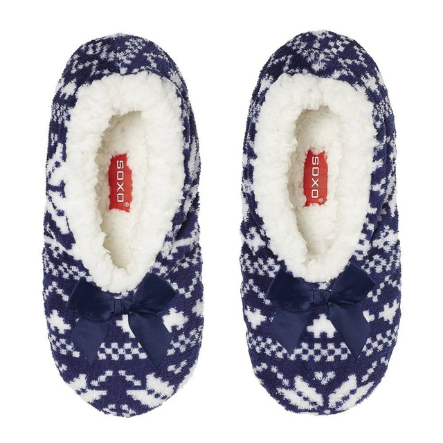 Women's SOXO Christmas ballerinas with a bow