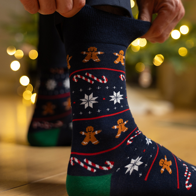 Gingerbread Socks in a Holiday Card