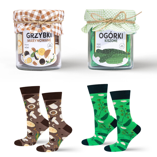 Skarpetki w Słoiku Grzybki i Ogórki 2-pak