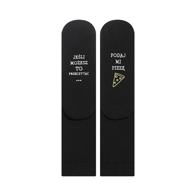 Black SOXO long men's socks with cotton inscriptions gift