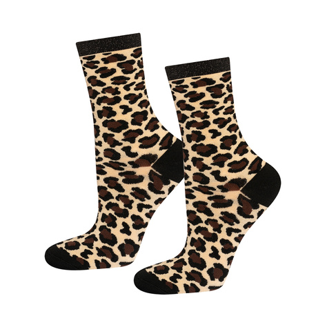 SOXO Women's Leopard Classic Socks in Packaging - 3 Pairs