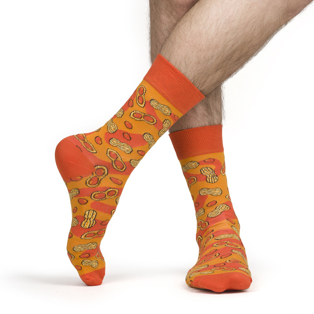Men's Socks | Women's colorful SOXO GOOD STUFF Peanutbutter in a funny cotton jar for a gift for Him | for Her Unisex