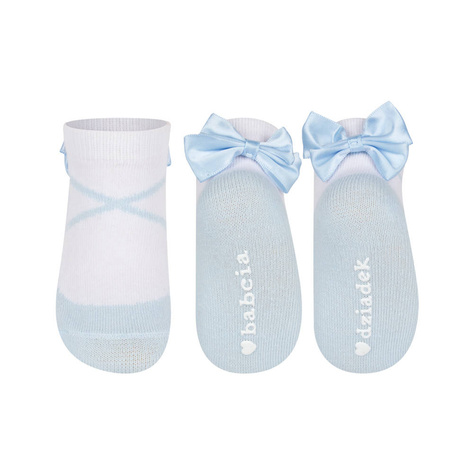 SOXO blue baby socks ballerinas with an inscription