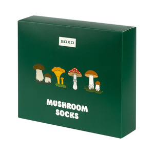 Set of 4x SOXO women's socks mushrooms in a pack premium edition