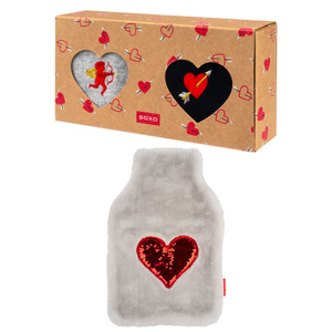 Set: Men's and Women's Socks Soxo and Valentine's Hot Water Bottle in Packaging