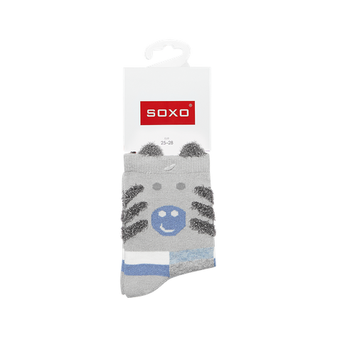 Gray children's socks SOXO with ears