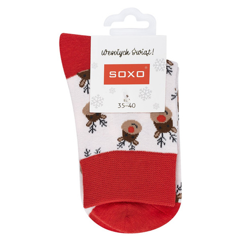 Set of 2x Colorful SOXO GOOD STUFF women's Christmas socks