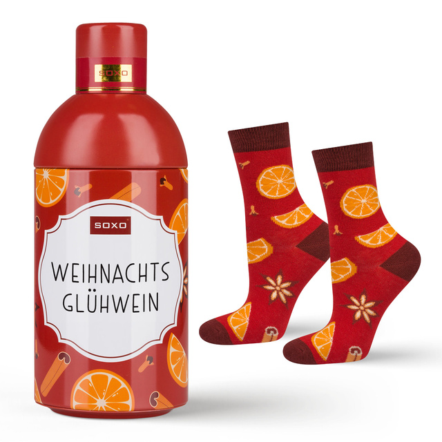 SOXO GOOD STUFF colorful women's socks | Mulled wine in a bottle | gift for her