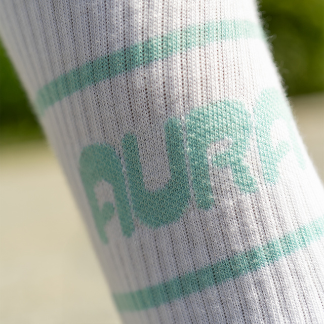 Men's ribbed white socks AURA