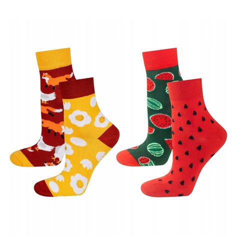 Set of 2x Colorful women's SOXO GOOD STUFF  socks cotton