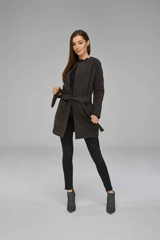 Coat with waist belt