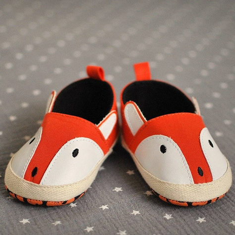 Orange baby slippers SOXO foxes