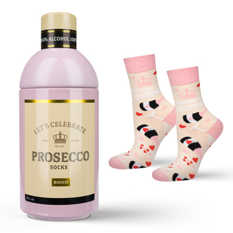 Skarpetki damskie SOXO Prosecco w butelce 