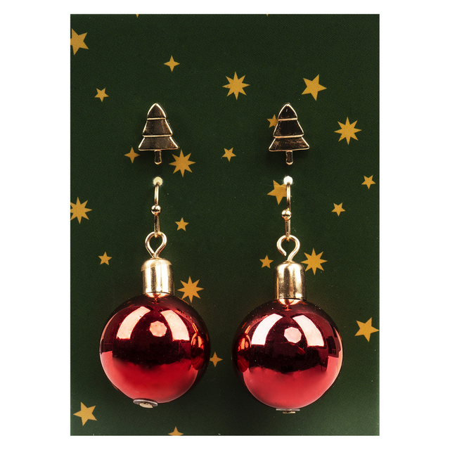 Earrings SOXO | set of baubles and Christmas tree earrings | funny gift for her | holidays