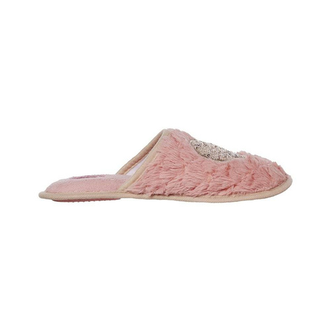 Women's Pink SOXO slippers with a heart and a hard TPR sole