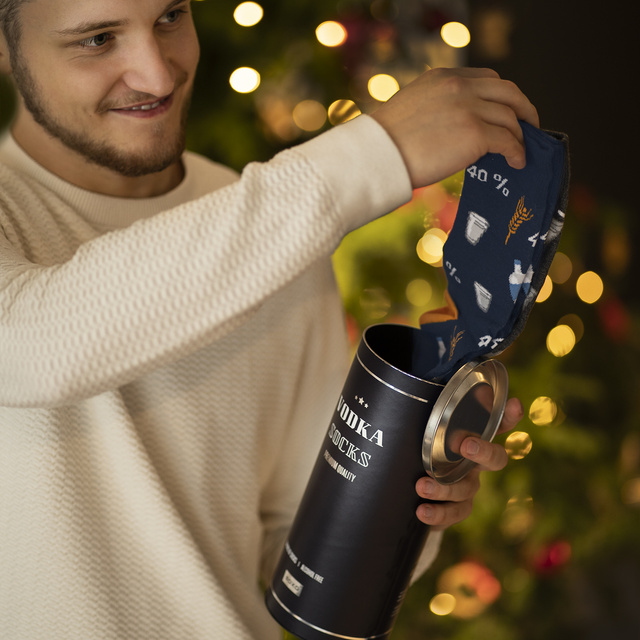 Set of 3x Colorful men's socks SOXO GOOD STUFF Vodka for a gift