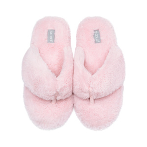 Women's slippers SOXO fur with a hard TPR sole