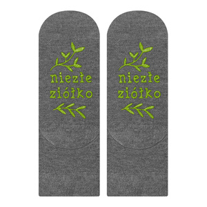 Grey Children's socks SOXO with Polish inscriptions