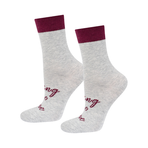 Skarpetki damskie SOXO Red Wine w tubie - 3 Pary