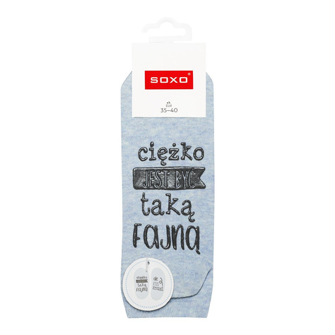 Set of 2x Colorful SOXO women's socks with Polish inscriptions 