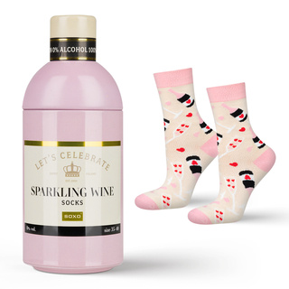 Sparkling Wine Socks in a Bottle