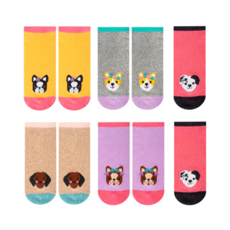 Set of 5x SOXO women's colorful feet dogs