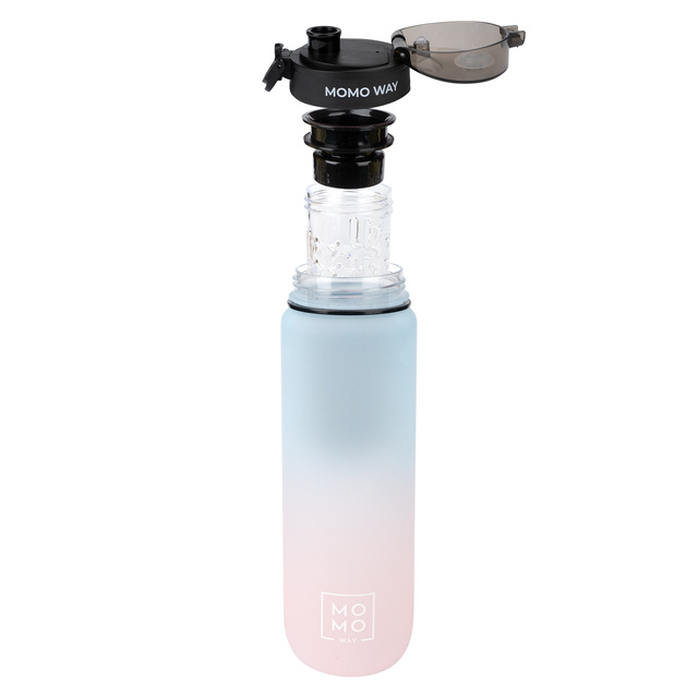 OUTLET Butelka na wodę 1000 ml MOMO WAY błękitno-różowa | BPA free | Tritan