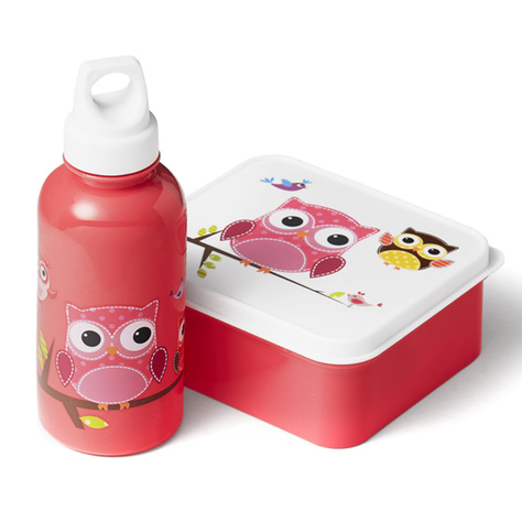 A set of lunchbox water bottle and container for breakfast for a child