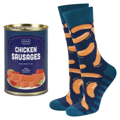 Set of 2x SOXO Men's Socks | Boy's Day | Canned beer | Canned sausages | as a gift for Him