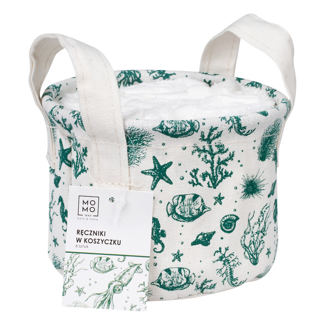 Set of 6x MOMO WAY towel in sea basket 