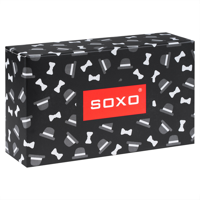 Set of men's colorful SOXO socks and men's boxer shorts