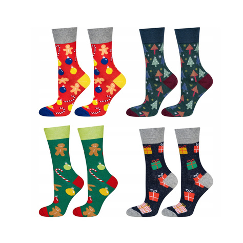 Set of 4x Colorful SOXO GOOD STUFF men's socks Christmas gift