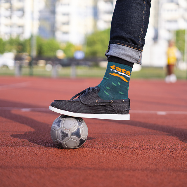 Men's socks colorful SOXO with the inscription "Tata Rządzi" | Father's Day gift