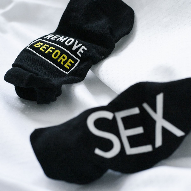 Black men's SOXO socks with funny inscriptions gift
