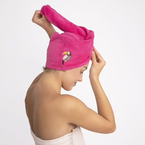 MOMO WAY Pink bathing turban | toucan towel