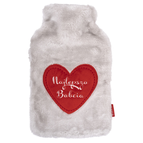 A set of slippers with an inscription and a soft hot water bottle for Grandma | gift for Grandma