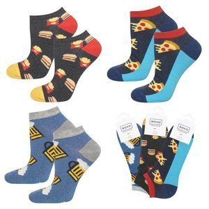 Set of 3x Colorful men's feet SOXO GOOD STUFF cotton pizza