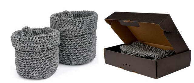 Set of 2x Momo Way bathroom basket grey 14cm and 17cm