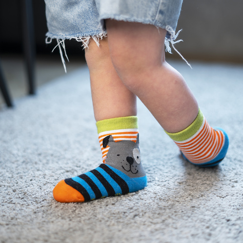 Set of 3x Colorful SOXO children's socks animals