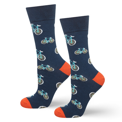 Colorful men's SOXO GOOD STUFF socks funny bicycle