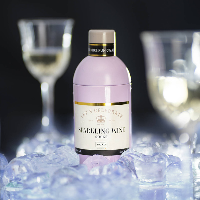 Sparkling Wine Socks in a Bottle