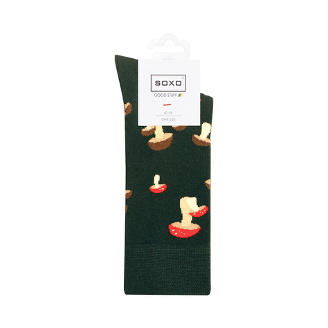 Men's colorful SOXO GOOD STUFF socks cotton mushrooms